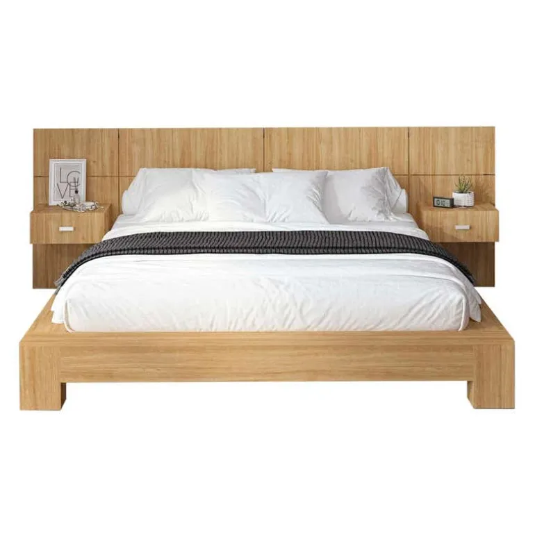 Queen Bed with Wall Units and Nightstands (60")