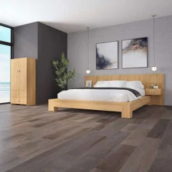 Queen Bed with Wall Units and Nightstands (60