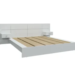 Queen Bed with Wall Units & Nightstands (60