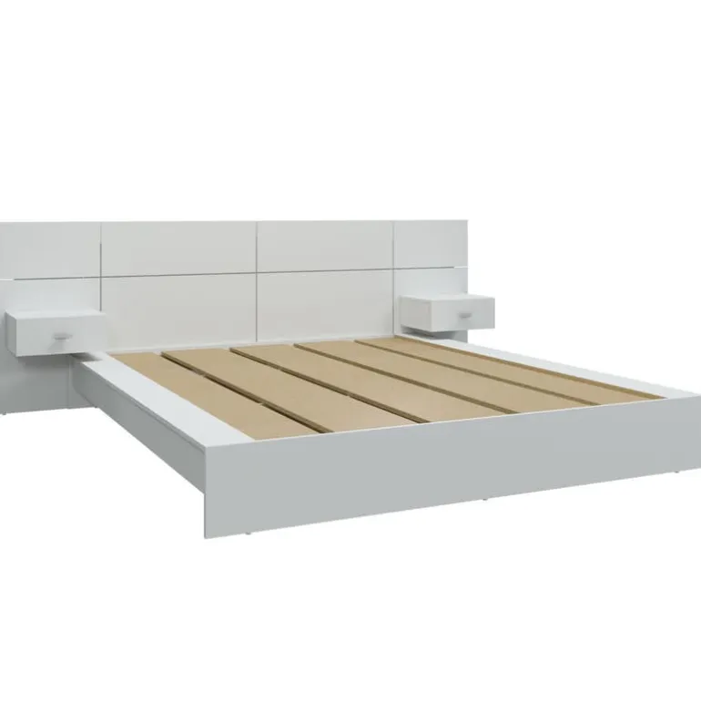 Queen Bed with Wall Units & Nightstands (60")