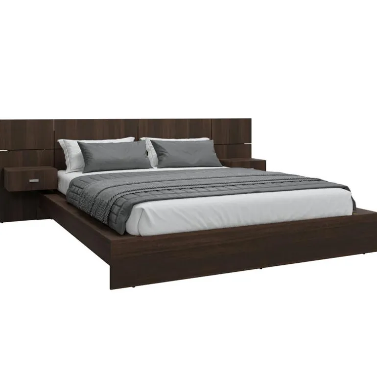 Queen Bed with Wall Units & Nightstands (60")
