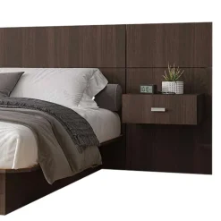 Queen Bed with Wall Units and Nightstands (60")