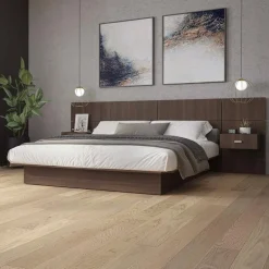 Queen Bed with Wall Units and Nightstands (60