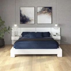 Queen Bed with Wall Units and Nightstands (60")
