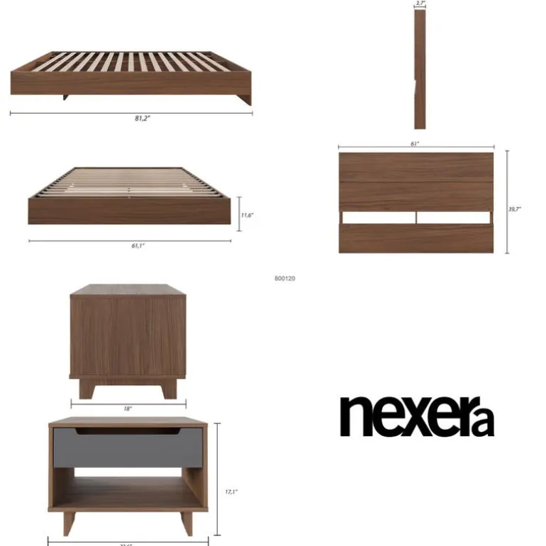 Queen Bedroom Set (60") - 3 pcs - Nexera