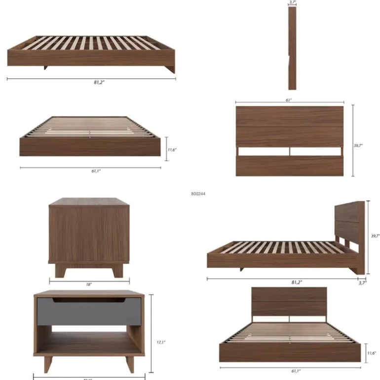 Queen Bedroom Set (60") - 4 pcs - Nexera