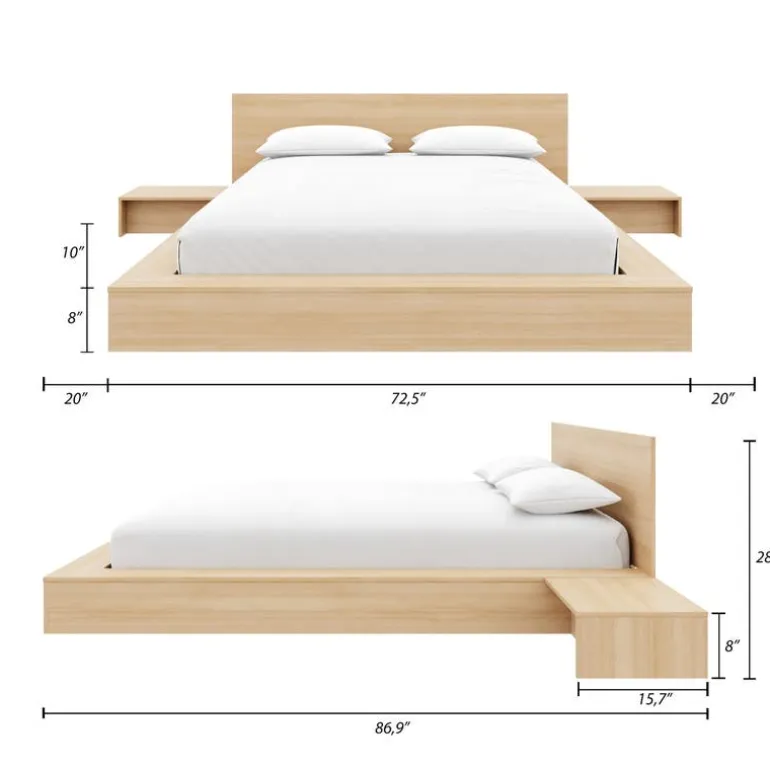 Queen Bedroom Set (60") - 4 pcs - Nexera