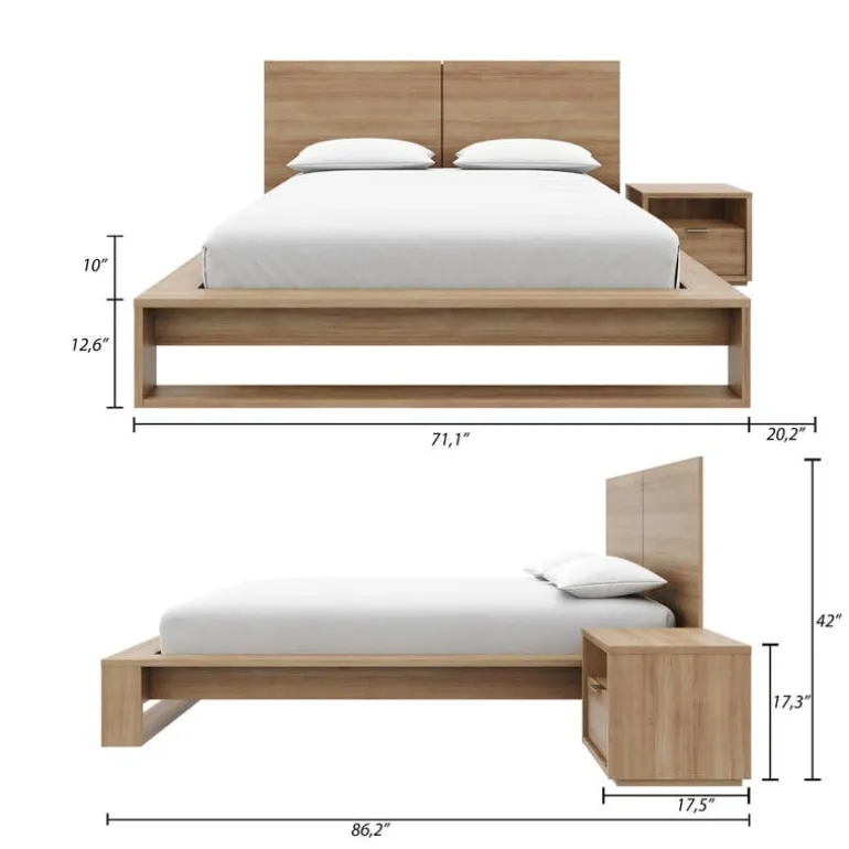 Queen Bedroom Set (60") - 3 pcs - Nexera