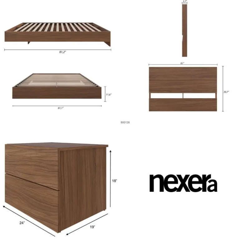 Queen Bedroom Set (60") - 3 pcs - Nexera