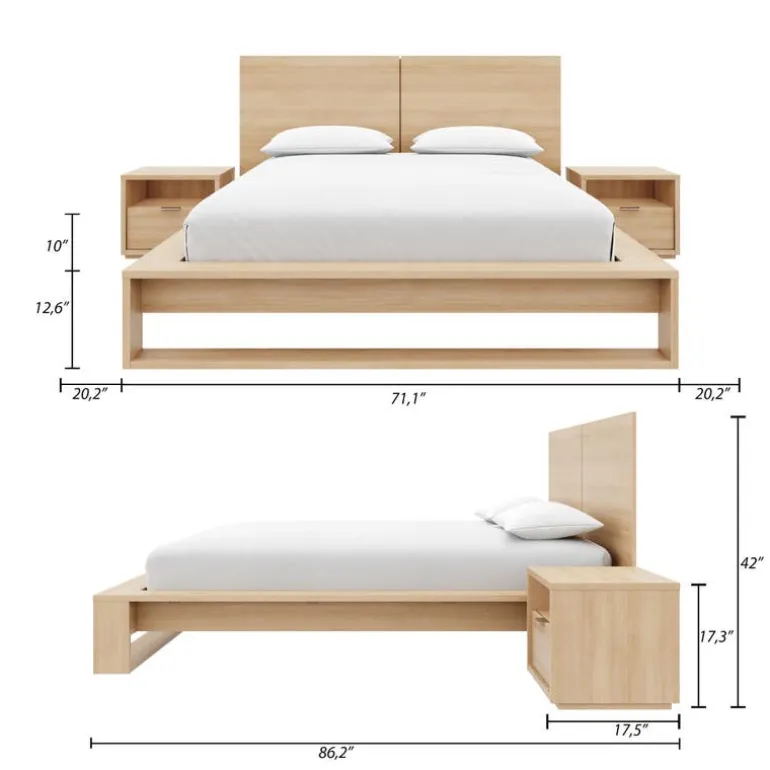 Queen Bedroom Set (60") - 4 pcs - Nexera