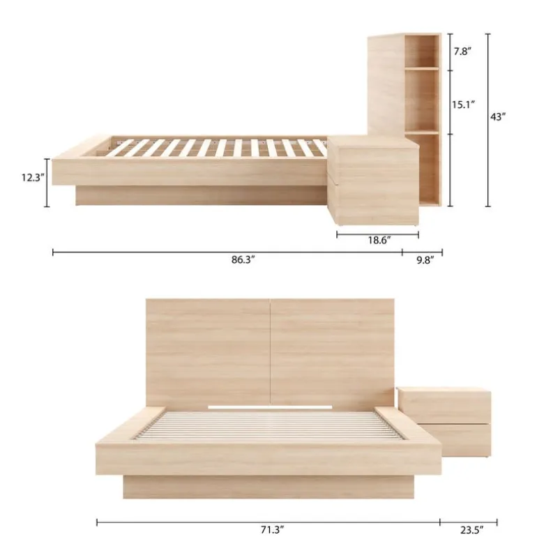 Queen Bedroom Set (60") - 3 pcs - Nexera