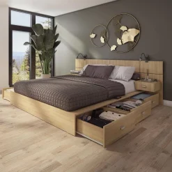Queen Bedroom Set with 6-Drawer Storage (60") - 4 pcs
