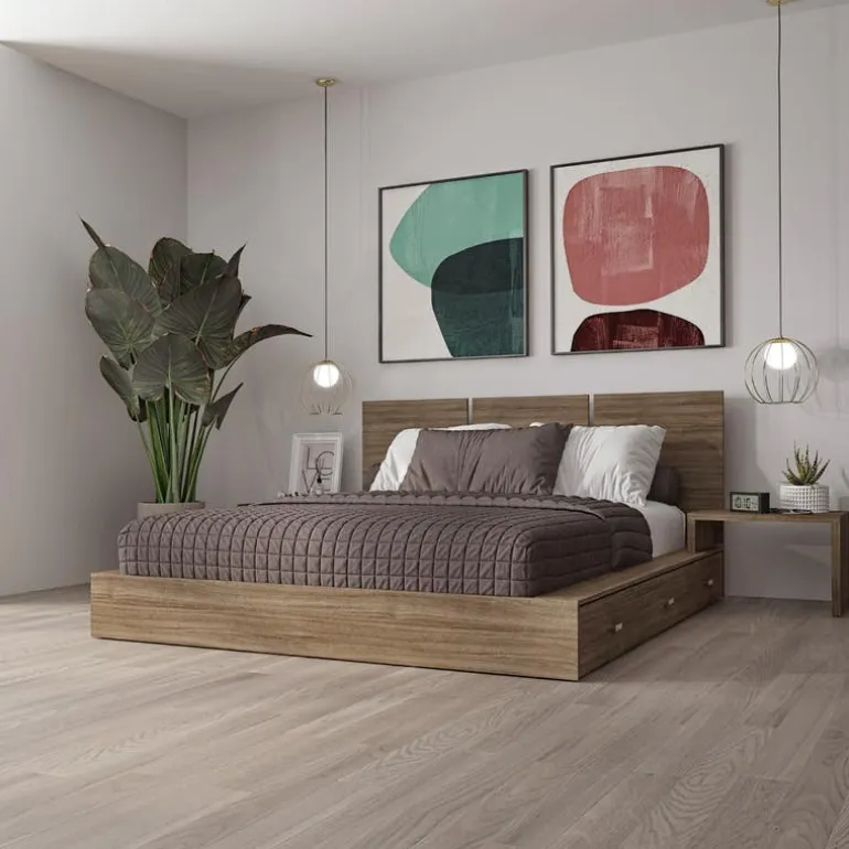 Queen Bedroom Set with 6-Drawer Storage (60") - 4 pcs
