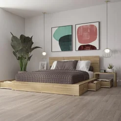 Queen Bedroom Set with 6-Drawer Storage (60") - 4 pcs