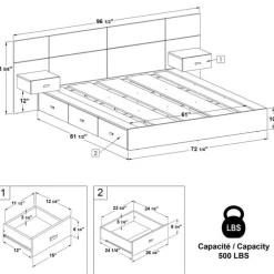 Queen Bedroom Set with 6-Drawer Storage (60
