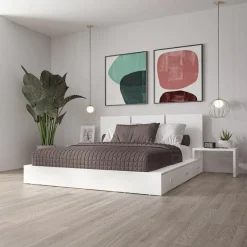Queen Bedroom Set with 6-Drawer Storage (60") - 4 pcs