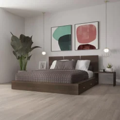 Queen Bedroom Set with 6-Drawer Storage (60") - 4 pcs