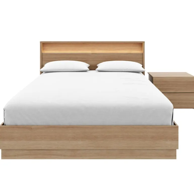 Queen Bedroom Set with Lighting (60") - 3 pcs - Nexera