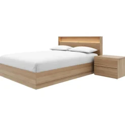 Queen Bedroom Set with Lighting (60") - 3 pcs - Nexera