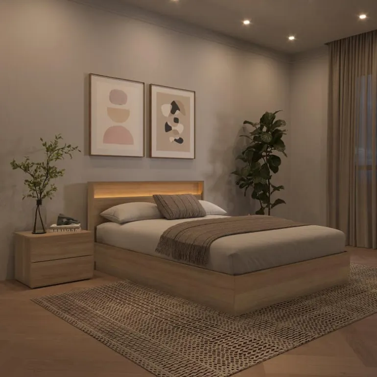 Queen Bedroom Set with Lighting (60") - 3 pcs - Nexera