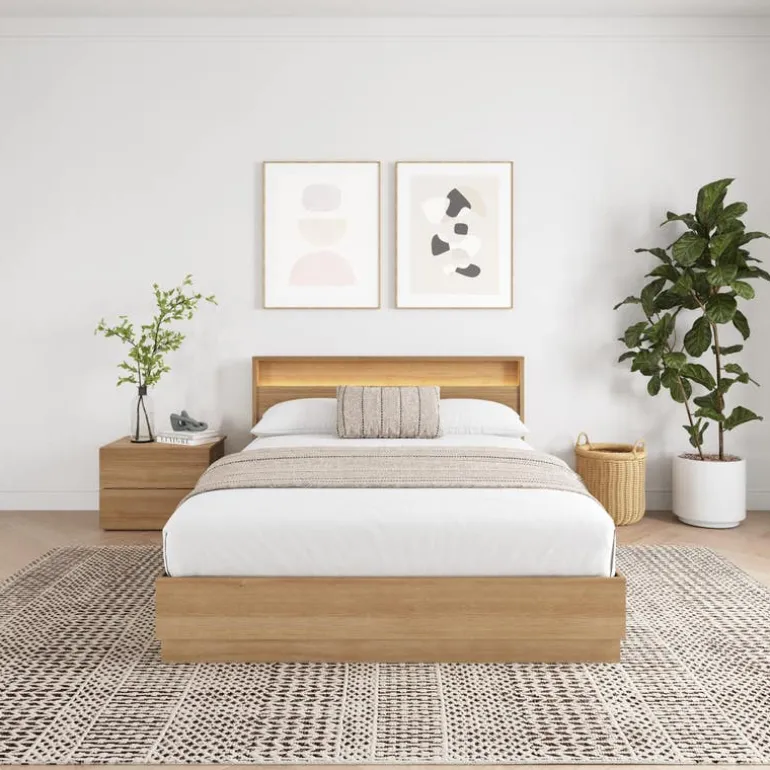 Queen Bedroom Set with Lighting (60") - 3 pcs - Nexera
