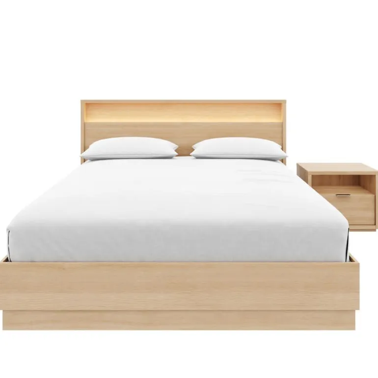 Queen Bedroom Set with Lighting (60") - 3 pcs - Nexera