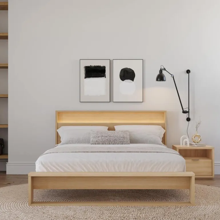 Queen Bedroom Set with Lighting (60") - 3 pcs - Nexera