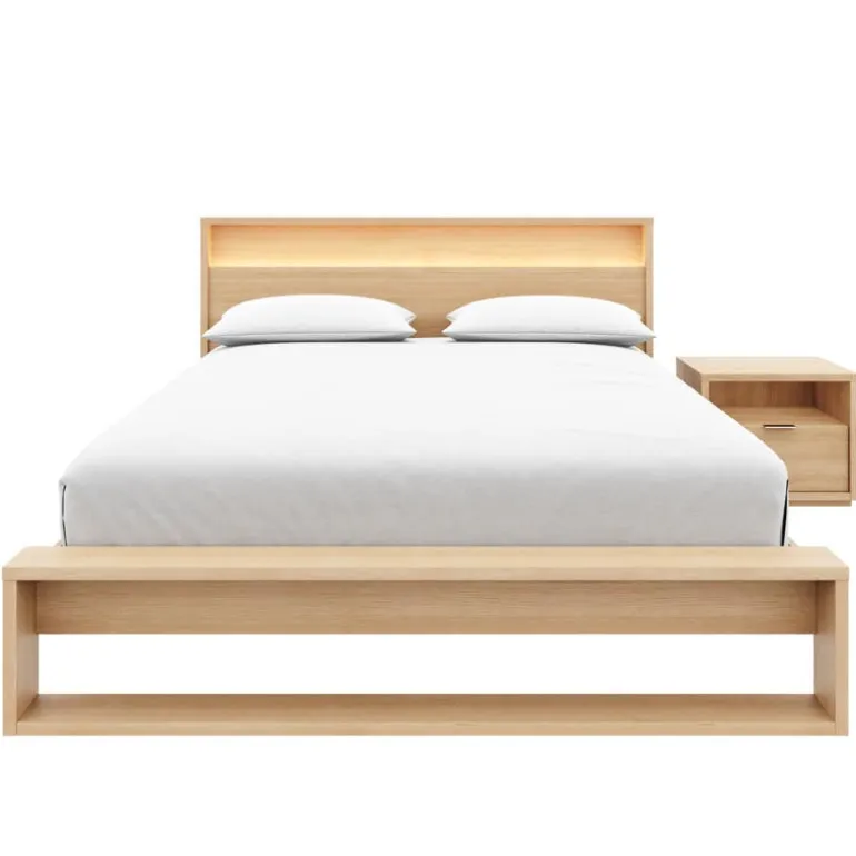 Queen Bedroom Set with Lighting (60") - 3 pcs - Nexera