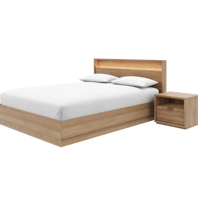 Queen Bedroom Set with Lighting (60") - 3 pcs - Nexera