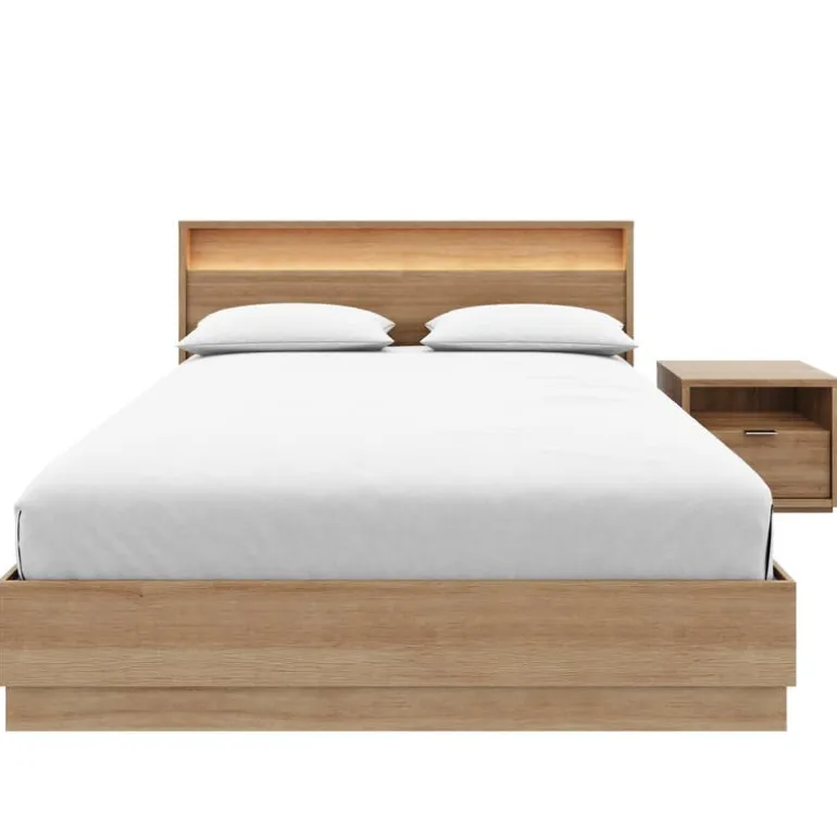 Queen Bedroom Set with Lighting (60") - 3 pcs - Nexera
