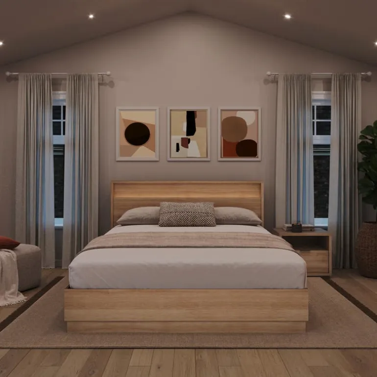 Queen Bedroom Set with Lighting (60") - 3 pcs - Nexera