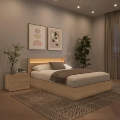 Queen Bedroom Set with Lighting (60") - 4 pcs - Nexera