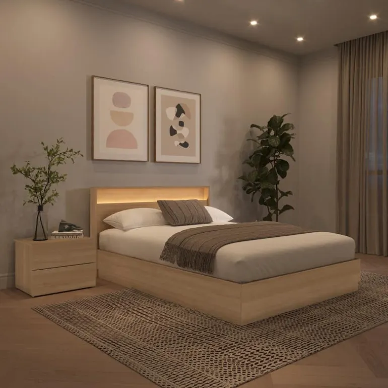 Queen Bedroom Set with Lighting (60") - 4 pcs - Nexera