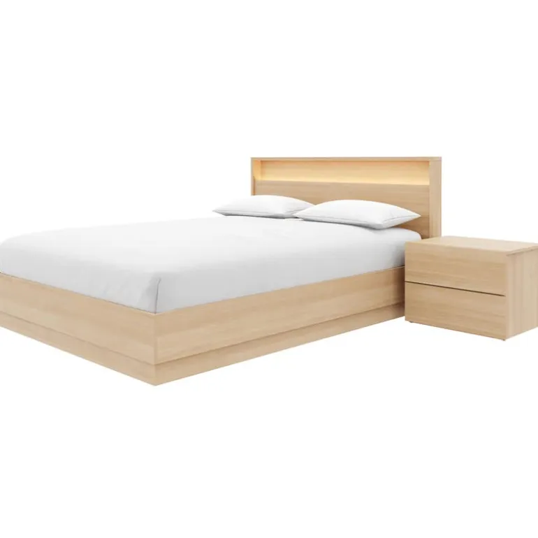 Queen Bedroom Set with Lighting (60") - 4 pcs - Nexera