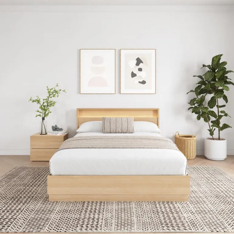 Queen Bedroom Set with Lighting (60") - 4 pcs - Nexera
