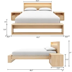 Queen Bedroom Set with Lighting (60") - 4 pcs - Nexera