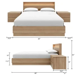 Queen Bedroom Set with Lighting (60") - 4 pcs - Nexera