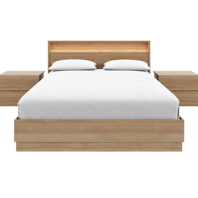 Queen Bedroom Set with Lighting (60") - 4 pcs - Nexera