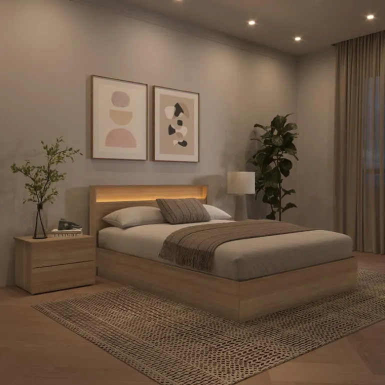 Queen Bedroom Set with Lighting (60") - 4 pcs - Nexera