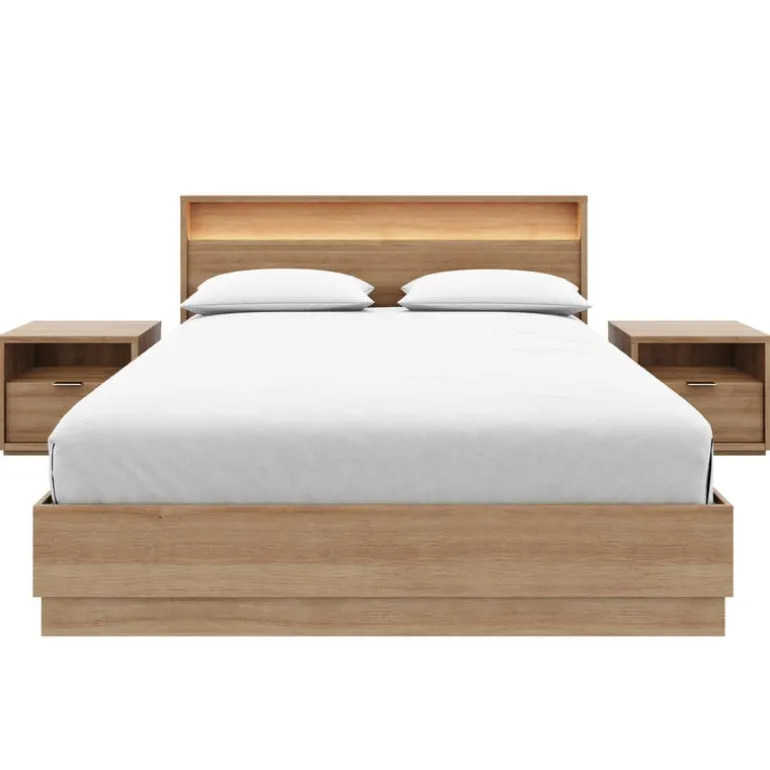 Queen Bedroom Set with Lighting (60") - 4 pcs - Nexera