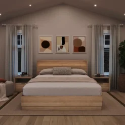 Queen Bedroom Set with Lighting (60") - 4 pcs - Nexera