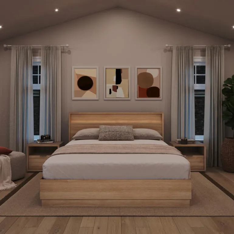 Queen Bedroom Set with Lighting (60") - 4 pcs - Nexera
