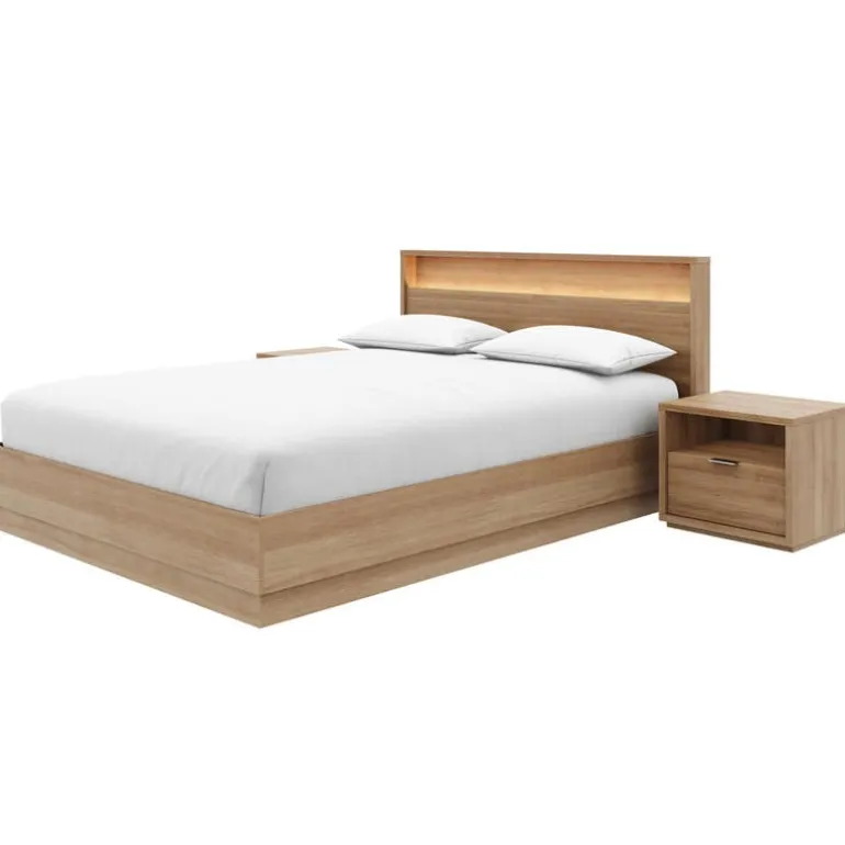 Queen Bedroom Set with Lighting (60") - 4 pcs - Nexera