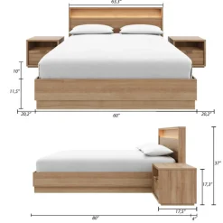 Queen Bedroom Set with Lighting (60