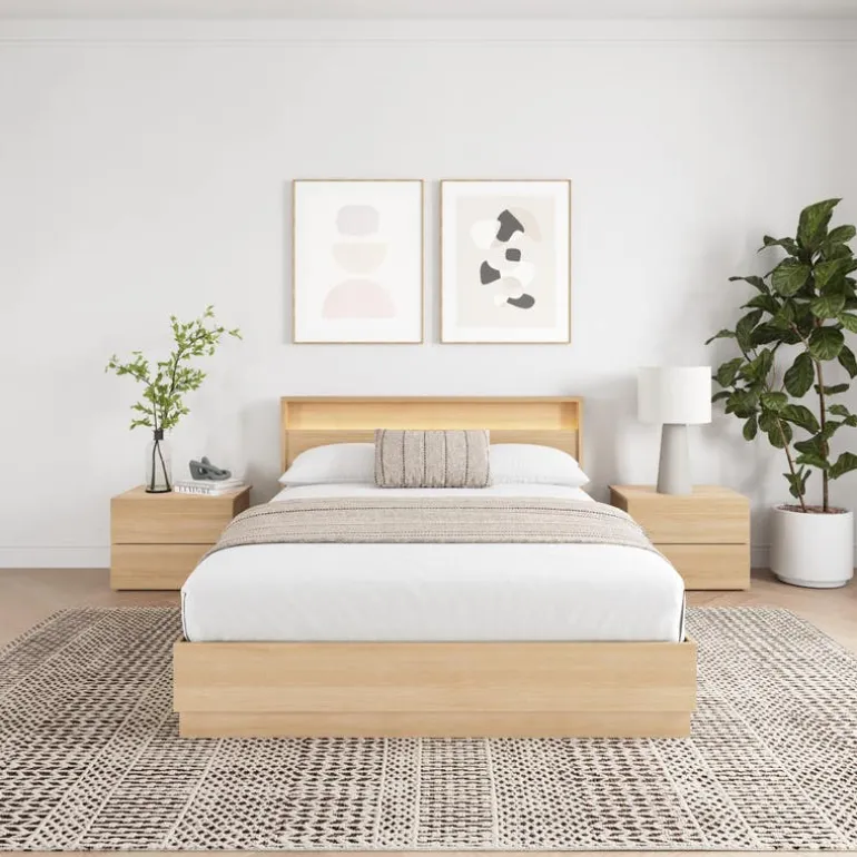 Queen Bedroom Set with Lighting (60") - 4 pcs - Nexera