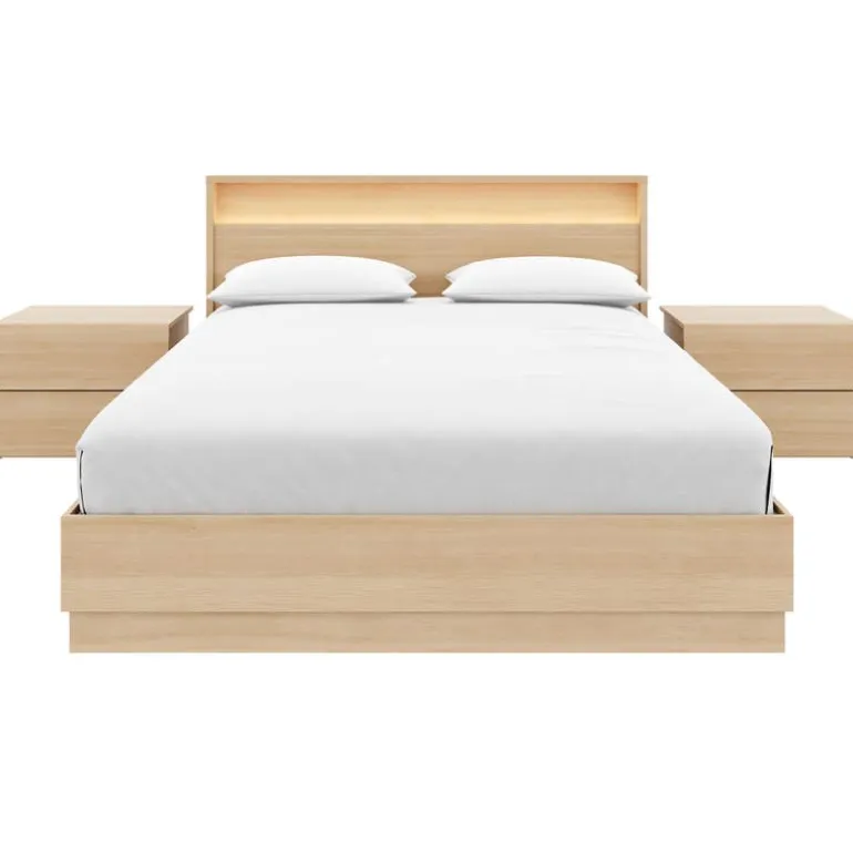 Queen Bedroom Set with Lighting (60") - 4 pcs - Nexera