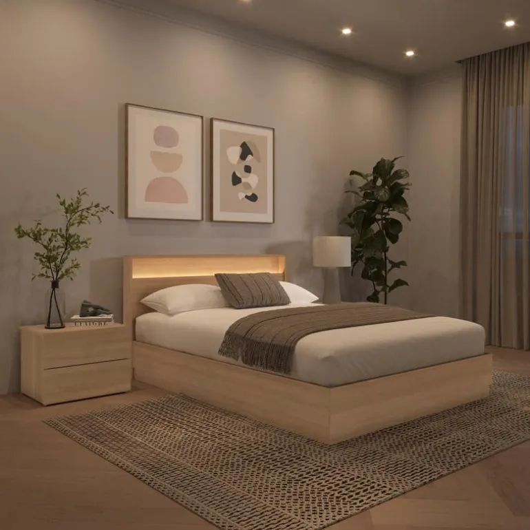 Queen Bedroom Set with Lighting (60") - 4 pcs - Nexera