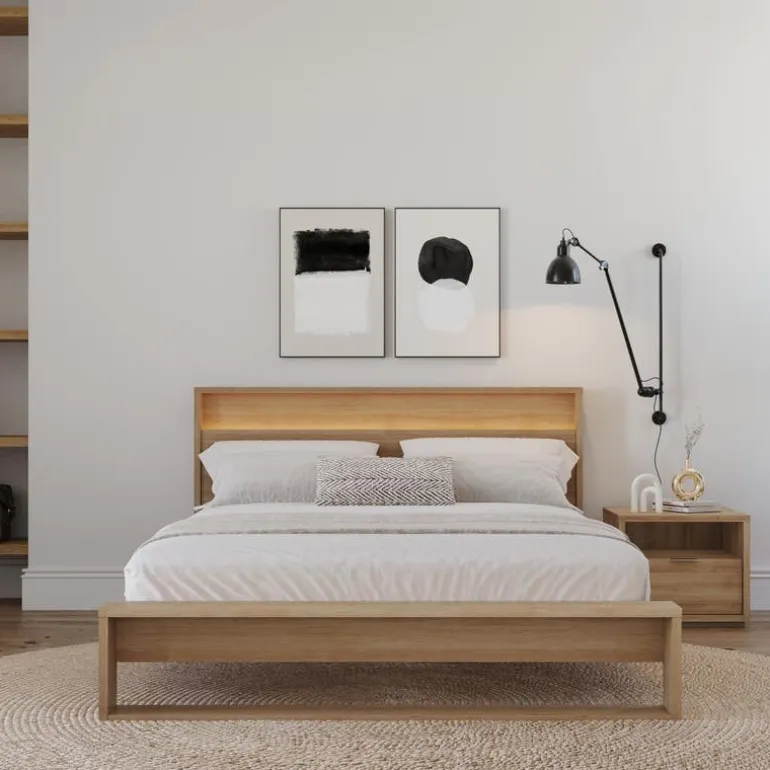 Queen Bedroom Set with Lighting (60") - 3 pcs - Nexera