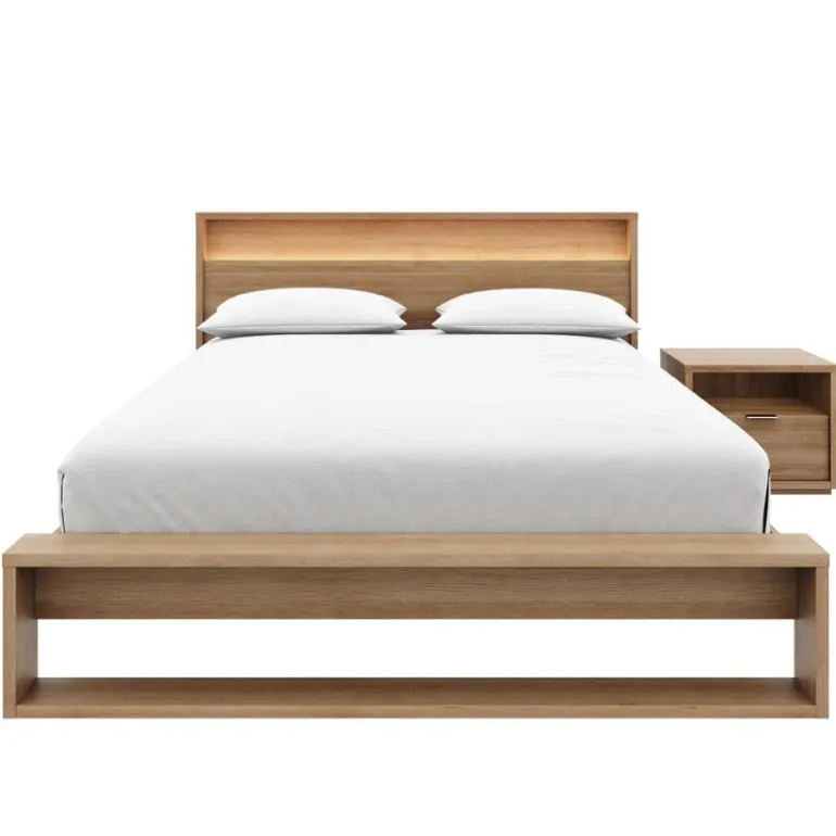 Queen Bedroom Set with Lighting (60") - 3 pcs - Nexera