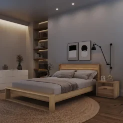 Queen Bedroom Set with Lighting (60") - 4 pcs - Nexera